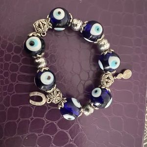 “Evil Eye” Pearl Bracelet